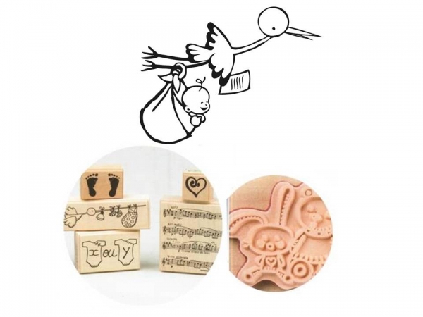 STAMPILA LEMN G BARZA CU BEBE